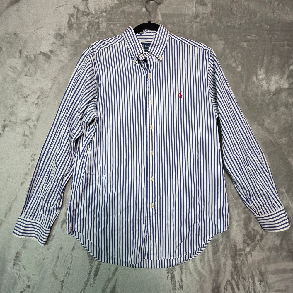 Ralph Lauren Mens Classic Fit Striped Button Down Shirt Blue White Size M 1747